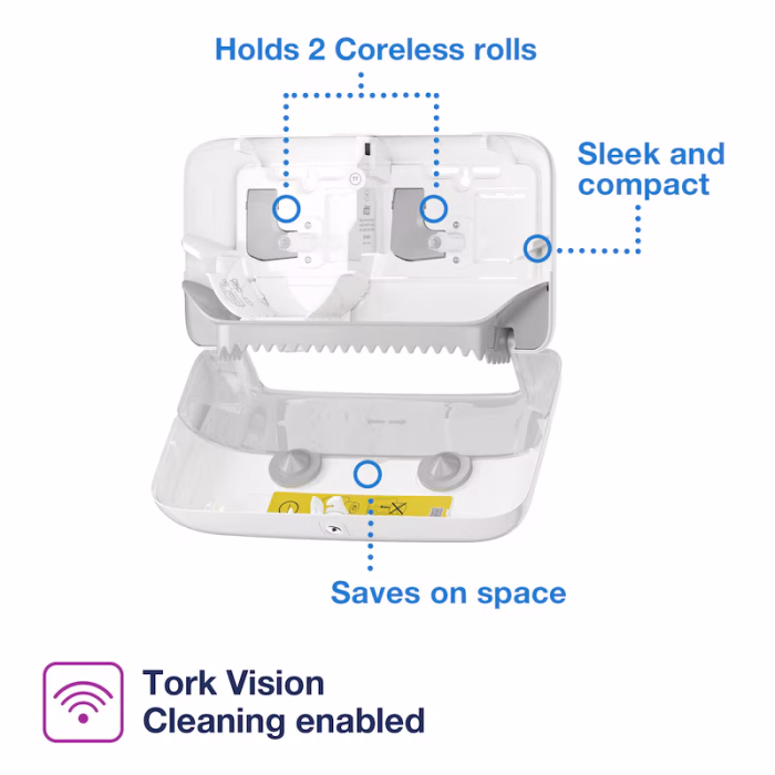 TORK TWIN CORELESS TOILET ROLL DISPENSER - Image 2